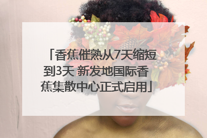 香蕉催熟从7天缩短到3天 新发地国际香蕉集散中心正式启用